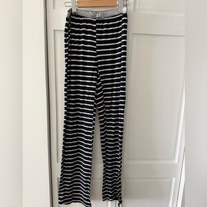 Bebe Black White Striped Pajama Pants Lounge Sleepwear Size M
